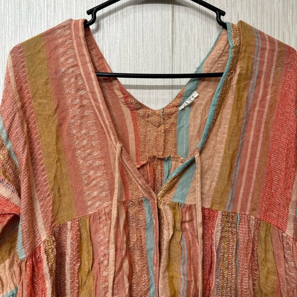 En Creme Striped Multicolor Women's Top size S - Picture 6 of 7